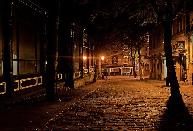 alley, street, night