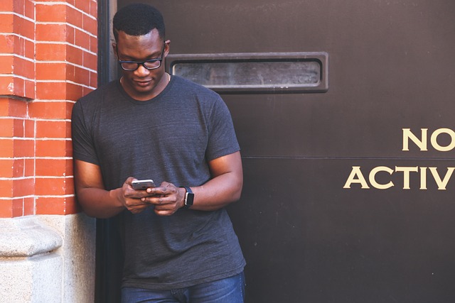 man, black man, mobile phone