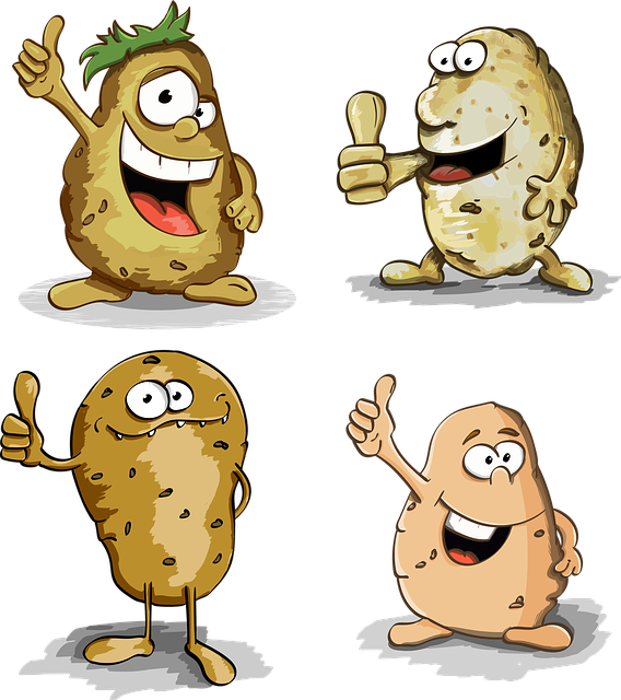 potatoes, thumbs up, potato