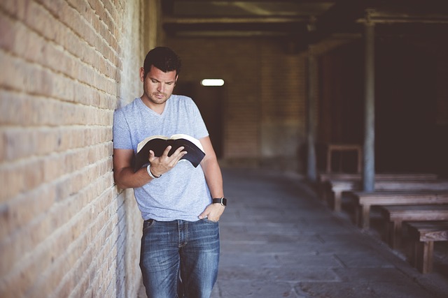 man, book, reading