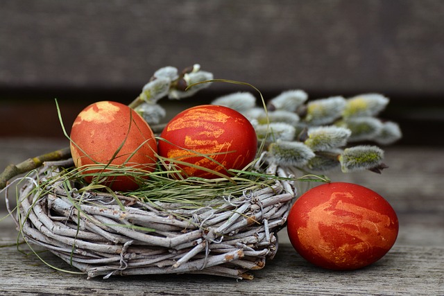 easter eggs, easter nest, easter decoration