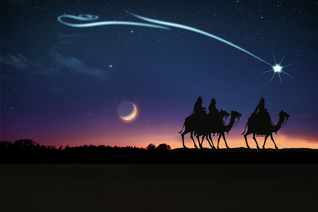 star, moon, wise men