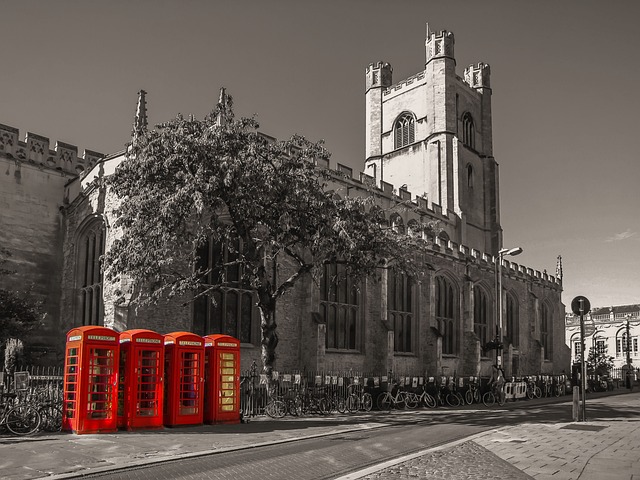 cambridge, telephone booths, church