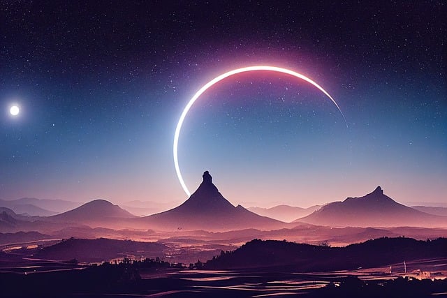 lunar eclipse, landscape, moon