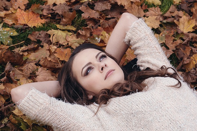 woman, brunette, lying down