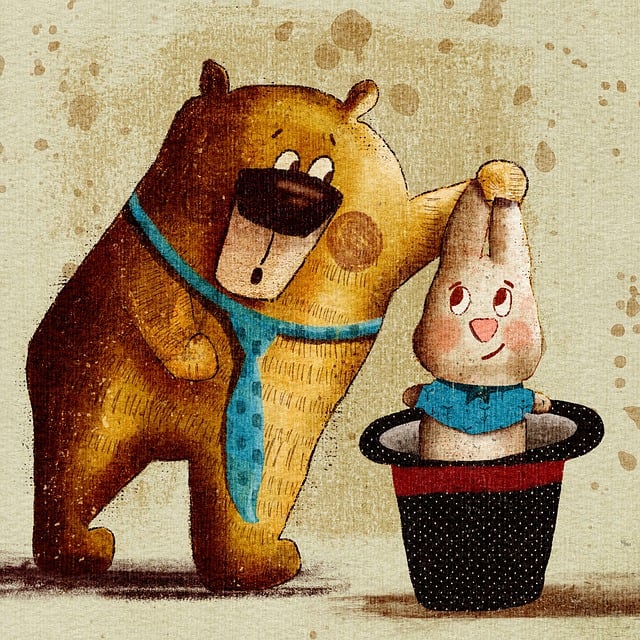 rabbit, bear, magic trick