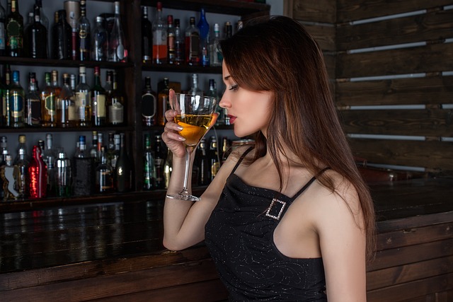 woman drinking beer