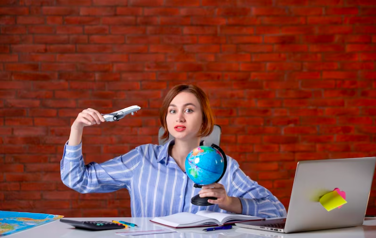 Mujer estudiando